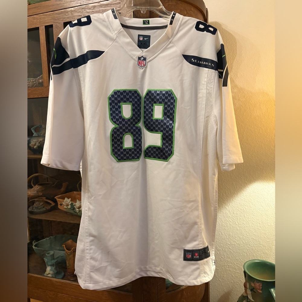 Nike Seattle Seahawks #89 White, Navy & Green NFL Jersey